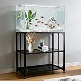 WPWSDWMX Aquariumschrank für 40-Gallonen-Aquarien, Metall-Aquariumständer mit Verstellbaren Ablagen, Tragkraft 300 Kg, Bodenschonende Gummifüße