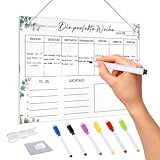 Wochenplaner Acryl Magnetisch,30 * 20CM,Wochenkalender Planungstafel,Magnetisch Whiteboard Wochenplaner,Abwischbar Familienplaner,Magnetischer Wochenplaner Abwischbar,Monatsplaner Magnetisch