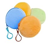 4 Stück Portmonee Kinder Runder, Mini Geldbeutel Damen Bonbonfarbener, Münzgeldbörse für Junge und Mädchen, Schlüsselanhänger Tasche, Geldbörse Kinder (Orange, Blau, Gelb, Grün)