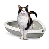 Katzentoilette 'Rincon' grau / weiß 58,5 x 46 x 13,5 cm