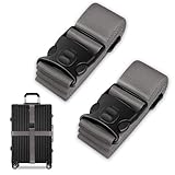2Stück Koffergurt Kofferband Set, Auffälliges Kofferband, Verstellbare Gepäckgurte mit Zusatzverriegelung und Kreuz Funktion Kofferbands, Kofferbands Gurt Set für Gepäck