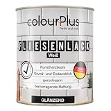 ColourPlus Fliesenlack Badezimmer 750 ml - Weiß Glanz - Fliesenfarbe Küche & Fliesenfarbe Badezimmer (Wand- und Bodenfliesen) mit hoher Deckkraft | wasserbeständig, strapazierfähig
