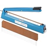 Hanchen Impulse Heißsigelmaschine 400mm (15,7 Zoll) Impuls Folienschweißgerät Tragbare Kleine Heißsiegelmascine Handdruckende Versiegelungsmaschine für Lebensmittel