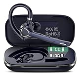 Bluetooth Headset In-Ear, V5.4 Wireless Freisprech Telefon mit CVC 8.0 und ENC Dual Mikrofon, Bluetooth Ohrhörer mit 90h Spielzeit Mic Mute Zwei-Geräte-Verbindung für Business/Fitnessstudio, Blau‌