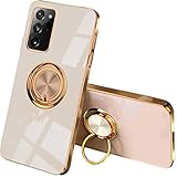 SEAHAI Hülle für Samsung Galaxy Note 20 Ultra 5G/4G, Galvanik Phnom Penh Design Ultra Dünn Glänzend Weich Silikon TPU Stoßfest Handyhülle Cover Schutzhülle mit 360 Grad Ring Ständer, Rosa