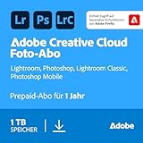 Adobe Creative Cloud Foto-Abo 1TB | inkl. Lightroom & Photoshop | 1 Jahr | KI-unterstützte Bildbearbeitung | WIN/MAC|Download | Aktivierungscode per Email
