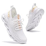 DANNTO Laufschuhe Herren Turnschuhe Damen Sneaker Leichte Atmungsaktiv rutschfeste Sportschuhe Gym Fitness Outdoor Schuhe Fashion Straßenlaufschuhe Weiß 39