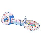 AUTOECHO Kinderzeltspielzeug,Kinderspielzelte und Tunnel | Multifunktionales Kindertunnelzelt Indoor Outdoor Spielhaus - Vielseitiges Spielzelt mit Kriechtunnel, Ballgrubenzelt für das Spielzimmer und