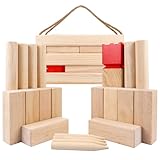 Kubb Toss Game Hinterhof Größe Kubb Wurfhof Spiel Set mit Holztragetasche/Kiste – Outdoor-Wurfspiel für Kinder und Erwachsene