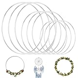 15 Stück Metallringe zum Basteln, 10/15/20cm Silber Metallring, deko ringe zum aufhängen, drahtring zum basteln, drahtringe zum basteln für DIY Traumfänger, Hochzeitskranz, Weihnachtskranz, Wandbehang
