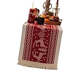 Handgewebte Leinen-Baumwoll-Tischdecke mit eleganten L-Akzenten und atmungsaktiv, für 8-Sitzer-Esstische, Party-Tischdecke