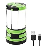 Lepro LED Campinglampe USB, Ultra Hell 1000 Lumen, 4 Beleuchtungsmodi Laterne mit 2 abnehmbaren Taschenlampen, Batteriebetrieben und USB Notfallleuchte für Stromausfällen, Wandern, Notfall, Ausfälle