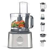 Kenwood MultiPro Compact+ FDM316SS – Kompakt-Küchenmaschine, 2,1 Liter, inkl. Edelstahl Messer, 3 Arbeitsscheiben und 8 weitere Zubehörteile, integrierte Waage, Metallgehäuse, 800 W, Silber
