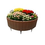 bepco Palisade – Beeteinfassung 2er Set (LxH: 200 x 17cm, Braun) – Flexible & stabile Beetbegrenzung, 100% recycelter Kunststoff, mit integreierten Erdanker, für Garten & Beete