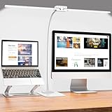 EppieBasic 24W Doppelkopf Schreibtischlampe LED Dimmbar mit Metallbasis, 80cm Groß Schreibtischlampe für Homeoffice, Augenschutz Schwanenhals Büro Tischlampe, Monitor Lampe, Tageslichtlampe - Weiß