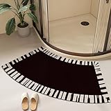 Gebogene Duschmatten – stark saugfähige, gebogene Badematte – rutschfeste Unterseite aus Gummi für runde und Eckduschen (C,45 x 100 cm)