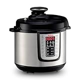 Tefal Fast & Delicious Multikocher, elektrischer Schnellkochtopf, 25 automatische Programme, großes Fassungsvermögen von 6 L, einstellbare Temperatur, inkl. Rezeptheft, Schwarz/Edelstahl, CY505EF0