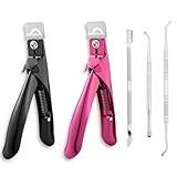 2 Stück Nagelknipser Gelnägel, Nagelknipser für Kunstnägel Edelstahl Maniküre Tip Cutter Professionelle Nail Cutter Nagelhautschieber für Künstliche Nägel