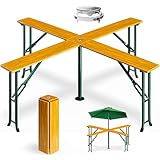 Deuba® Stehtisch Quattro XXL Hoch Klappbar Bierzeltgarnitur Outdoor Indoor Hochtisch Klapptisch Bistrotisch Bartisch Biertisch Gartentisch Garten Holz