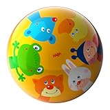 HABA Kinderball Tierfreunde – 14 cm bunter Ball mit Ventil – Fördert Motorik & Beweglichkeit ab 2 Jahren – Idealer Indoor-Spielball – 2012753001