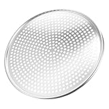 EXCEART perforierte Backformen Pizzablech perforierte Pizzapfanne Pizzapfannen mit Löchern Loch Pizza-Raclette kreppeisen Pizza-Backform runder Pizzaschirm Aluminium Silver