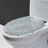 Zenithuxe Toilet seat.Toilettendeckel mit Absenkautomatik.Softclose Scharnier,Toilettenbrille universal,Toilettensitz oval.Umweltfreundliches Harzmaterial.Starke Tragfähigkeit.Mehrere Stile.