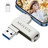 128GB 3-in-1 USB Stick iPhone, MUXXUE Speicherstick iPhone，USB Stick für iPhone, 1Pad, Mac, Android, PC, Kopieren Sie Fotos und Videos, ohne eine App herunterzuladen