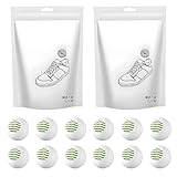 UIEXAY 12 PCS Schuhdeo, Desodorierungsbälle für Sportschuhe,Ideal für Sporttaschen, Schultaschen, Schließfächer, Um Gerüche Zu Beseitigen, Einfaches Twistlock/Öffnungsmechanismus - Kiefernwaldduft