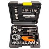 JEUCLEL Mini-Ratschen-Set mit 6,35 mm (1/4 Zoll) Antrieb und Bits, Torx, Phillips, Sechskant, Flachköpfe, Verlängerungsstange und Bithalter, 72 Zähne, Schnellspannkopf, Mini-Ratschenschlüssel