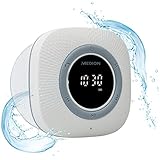 MEDION P66096 Duschradio mit Bluetooth (Badradio, UKW Radio, Saugnapf, LED-Display, IPX6 Wasserdicht, integrierter Akku) weiß