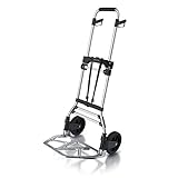 Brandson – Sackkarre 5,2 kg klappbar – 120 kg Last – Transportkarre - Vollgummireifen –- inkl. Expanderseil – Aluminium – gummierter Griff – arretierbar auf 90/115 cm