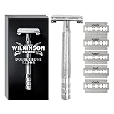 Wilkinson Sword - Barber's Style The Edger für Männer, Double Edge Rasierer + 5 Rasierklingen