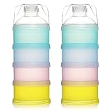 2 Stück Milchpulver Portionierer Baby,4 Lagiger Baby Milchpulver Container,Milchpulver Box,Tragbare Milchpulver,Milch Pulver Spender,Milchpulver Aufbewahrung