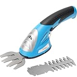 Casativo Akku Gras- und Strauchschere, 1100 U/m, wechselbares Gras- und Strauchschnittblatt, Ladestandanzeige, ergonomischer Griff, Sicherheits-Schalter