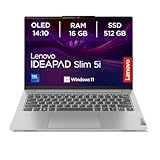 Lenovo IdeaPad Slim 5i Laptop | 14' OLED WUXGA Display | Intel Core i7-13620H | 16GB RAM | 512GB SSD | Intel UHD Grafik | Windows 11 Home | QWERTZ | Luna Grau | 3 Monate Premium Care