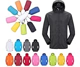 Generisch Regenjacke Damen Wasserdichte Atmungsaktiv Übergangsjacke Faltbar Funktionsjacke Leichte Dünne Langarm Sommerjacke Reißverschluss Outdoorjacke Mit Kapuze Winddicht Wanderjacke Windbreaker