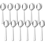 TEAMFAR Kaffeelöffel 12 Stück, Edelstahl Teelöffel Dessertlöffel, Klein Löffel für Hause/Restaurant/Hotel, Spiegelpoliert, Spülmaschinenfest, 13,6cm