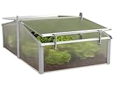 JUWEL Thermo Frühbeet Easy FIX 120/80 (für Palettenrahmen-Hochbeete 120x80 cm, rostfreie Aluprofile, 2 Fenster mit Windsicherung, 4 mm Hohlkammerplatten) 20222