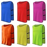 6 Stück Fußball Leibchen Kinder Set, Sport Training Lätzchen, Trainingsleibchen Basketball für Kinder, Sport Trikot Leibche für Fussball, Netzball, Rugby, Hockey, Cricket, Volleyball (Mehrfarbig)