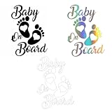 Baby on Board Aufkleber Autoaufkleber, 3 Stück Auto Sticker, Warnaufkleber Stoßstangenfenster-Sicherheitsaufkleber, Auto Sticker Baby an Bord Aufkleber