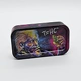 Einstein T=HC Metalldose mit Rolling Tray/Geruchsdichte Aufbewahrungsdose mit Drehtablett - 12,2 x 7 x 3 cm inkl. Pop Up