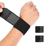 2 Stück Handgelenk Bandagen Tennis Elastisch Handgelenkstütze Unterstützung Handgelenkbandage Atmungsaktives Handbandage Verstellbarer Handgelenksriemen Kompressionsunterstützung für Sport