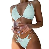 Bikini Damen, Damen Bikini Set Push Up Frauen Bandeau Bandage Bikini Set Push-Up Brasilianische Bademode Beachwear Badeanzug Damen Bikini Set Push Up Bikini Damen Set Push Up Rosa Bikini Schwarz