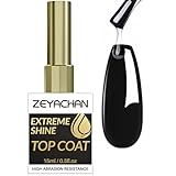 ZEYACHAN 15Ml Top Coat Gel UV Nagellack No Wipe Top Coat Glänzt - FüR NäGel FüR GelnäGel Nail Art ManiküRe Nageldesign - üBerlack NäGel UV