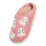 Halloween Hausschuhe Damen Herren Plüsch Pantoffeln Winter Wärme Slippers Rutschfeste Bequeme Filzhausschuhe Rutschfeste Leicht Home Schlappen Latschen Damen Drinnen Filzpantoffeln