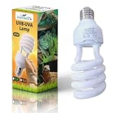 ReptilHábitat UVB 5.0 UVA 26W Lampe für Terrarien mit Reptilien, Pflanzen und Schildkröten, E27-Lampe – Ideal für Schildkröten und Bartagamen
