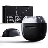 Mini Rasierer Herren Elektrisch | Elektrorasierer | 2 schwebende Klingen für gründliche & sanfte Rasur | USB-C Ladestation | Wasserdicht(SS200, schwarz)