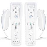 TechKen 2er Set Controller für Wii Remote Plus Controller Wii Fernbedienung mit Motion Plus und Wii Nunchuck Controller Wii Kontroller Wii Vernbedinung Ersatz für Wii/WiiU