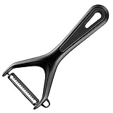 Westmark Julienne-Schneider, Gemüse-Schäler, Gentle, Grob gezackte Edelstahl-Klinge und Ausstecher, Schwarz, 280522E1