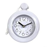 Wasserdichte Badezimmer-Duschuhr, Badezimmer-Uhr, hängende Uhr, Schlafzimmer, Doppelnutzung, analoge Quarzuhr zum Aufhängen, Ständer, Doppelzweck, Durchmesser 11,5 cm